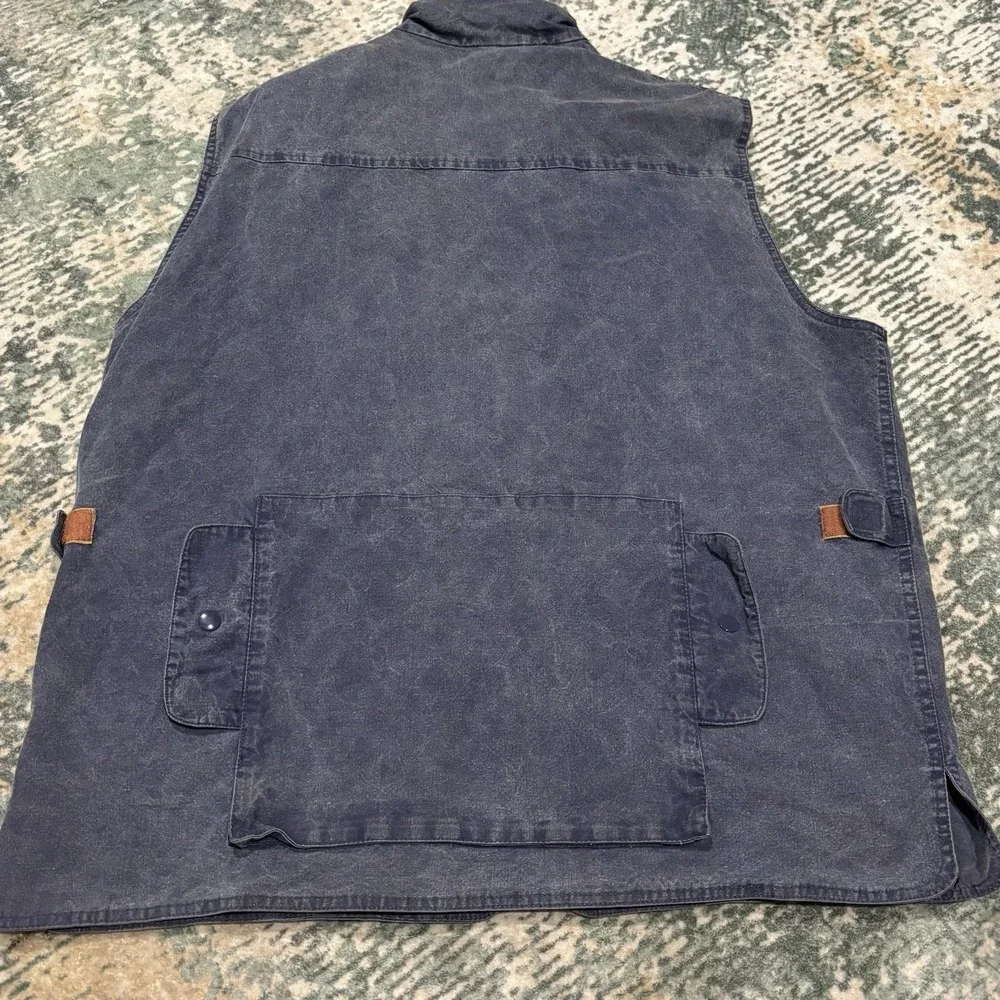 1980s Banana Republic Travel & Safari vest Blue Wash Wear XL